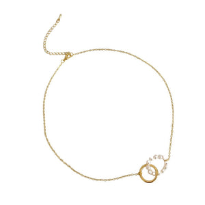 Fashion Shijia Pearl Circle Ring Necklace Female Necklace Copper Plated Real Gold - Zambeel