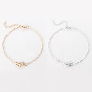 Fashion Simple Alloy Mori Style Flower Leaf Anklet - Zambeel