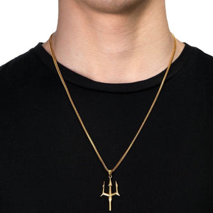 Fashion Stainless Steel Small Trident Necklace Ornament - Zambeel