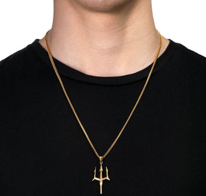 Fashion Stainless Steel Small Trident Necklace Ornament - Zambeel
