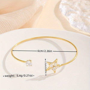 Fashion Women's Bracelet Five - pointed Star Copper Inlaid Zircon - Zambeel