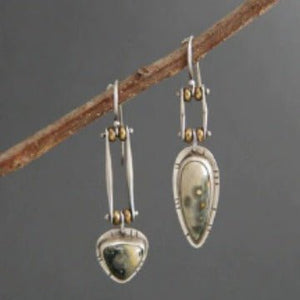 Fashionable Best - selling Minimalist Two - tone Asymmetrical Earrings - Zambeel