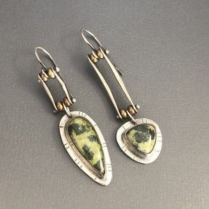 Fashionable Best - selling Minimalist Two - tone Asymmetrical Earrings - Zambeel