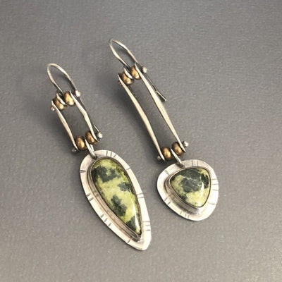 Fashionable Best - selling Minimalist Two - tone Asymmetrical Earrings - Zambeel