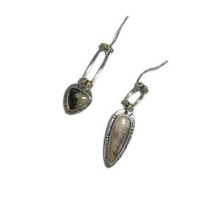Fashionable Best - selling Minimalist Two - tone Asymmetrical Earrings - Zambeel