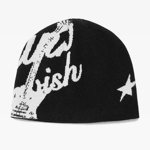 Fashionable Casual Versatile Knitted Hat With Embroidered Letters For Both - Zambeel