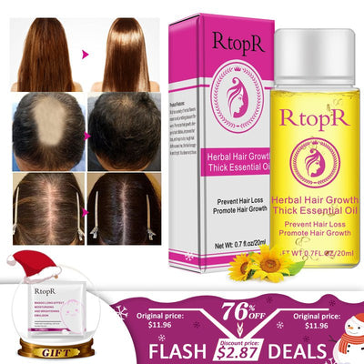 Fast Powerful Hair Growth Products Essential Oil Liquid Treatment Preventing Hair Loss Hair Care 20ml - Zambeel