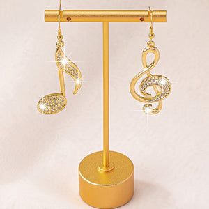 Female Gemstone Note Exaggerated Personality Earrings - Zambeel