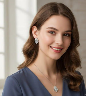 Filigree Waterdrop Pave Jewelry Set - Zambeel