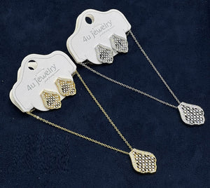 Filigree Waterdrop Pave Jewelry Set - Zambeel
