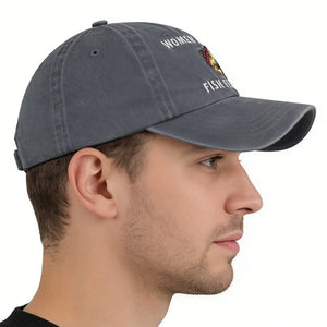 Fish Fear Hat For Men, Adjustable Embroidered Cotton Ponytail Baseball Cap - Zambeel