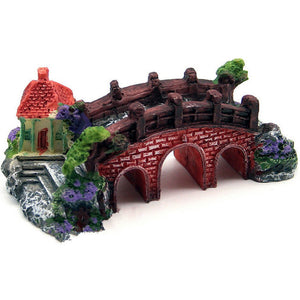 Fish Tank Aquarium Landscape Rockery Fake Bridge Landscaping Decoration Package Fish Globe Decorative Simulation Bridge Rockery Stone - Zambeel