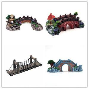 Fish Tank Aquarium Landscape Rockery Fake Bridge Landscaping Decoration Package Fish Globe Decorative Simulation Bridge Rockery Stone - Zambeel