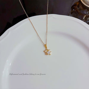 Five - pointed Star Zircon Titanium Steel Necklace That Wont Fade - Zambeel