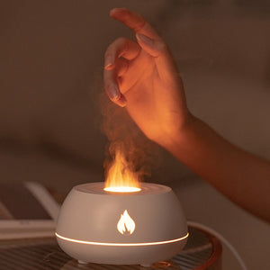 Flame Humidifier Aromatherapy Diffuser 7 Colors Light Home Air Humidifier 130ML USB Room Fragrance Essential Oil Diffuser - Zambeel