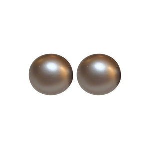 Flat Round Steamed Bread Beads Frosted Texture Pearl Ear Studs Temperamental Minority - Zambeel
