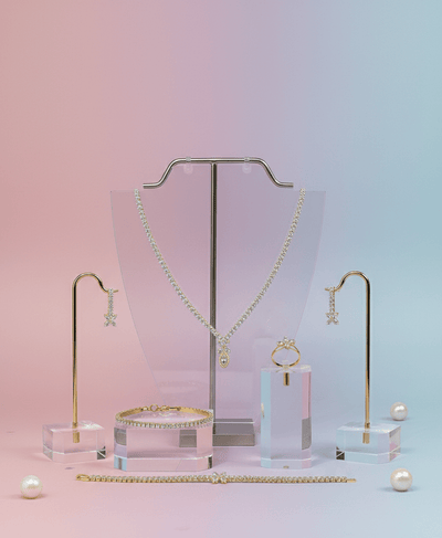 Floral Crystal Pendant Jewelry Set - Zambeel