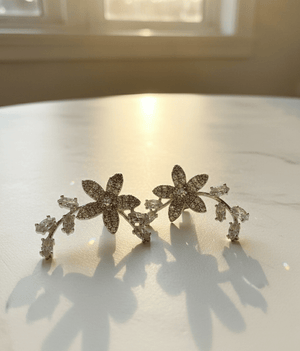 Floral Crystal Vine Earrings - Zambeel