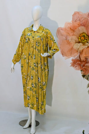 Floral Pleated Shirt Dress - Zambeel