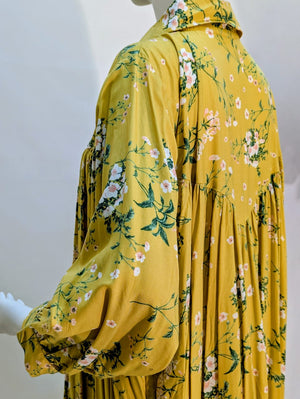 Floral Pleated Shirt Dress - Zambeel