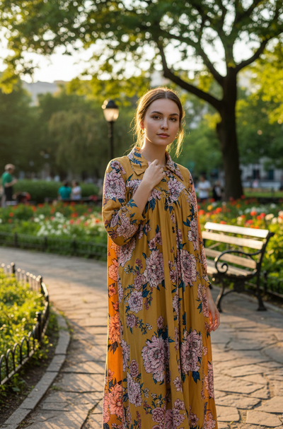 Floral Shirt Dress - Zambeel