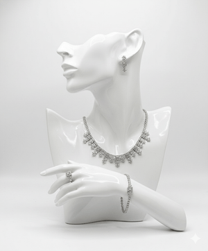 Floral Square Crystal Jewelry Set - Zambeel