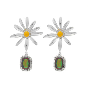 Flower Rhinestone Eardrops Earrings Exaggerated Ladies - Zambeel