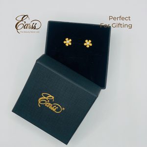 Flower with 3mm Pearl | Stainless Steel | 18K Gold Plated - Zambeel