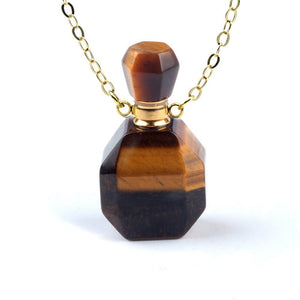 Fluorite Essential Oil Bottle Pendant Necklace Accessory - Zambeel