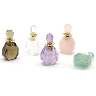 Fluorite Essential Oil Bottle Pendant Necklace Accessory - Zambeel
