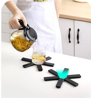 Foldable Pan Mat Sturdy Heat Resistant ABS Heat - insulated Anti - slip Anti - scald Pot Placemat For Kitchen Insulation Pads - Zambeel