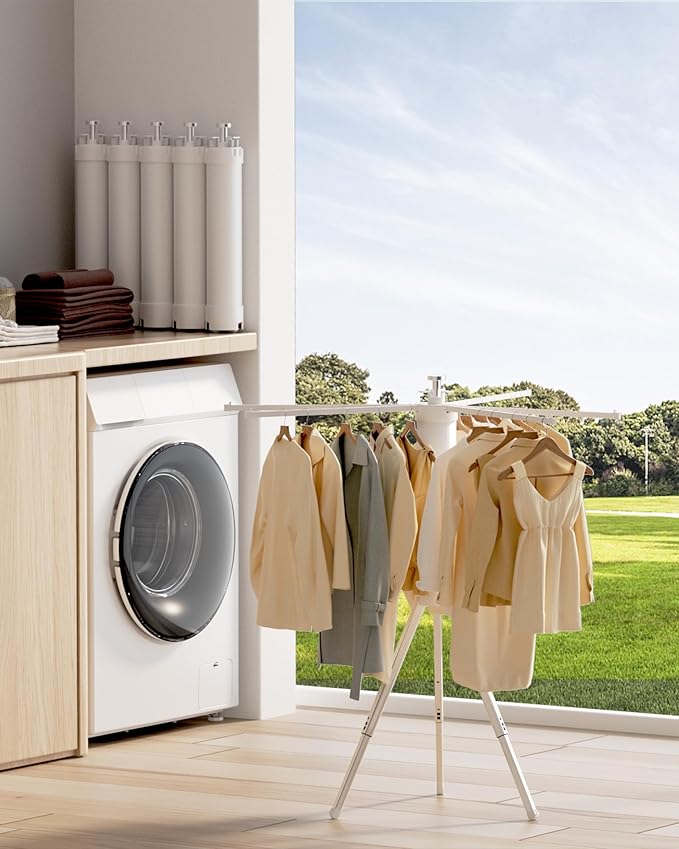 Foldable Standing Clothes Drying Rack © - Zambeel