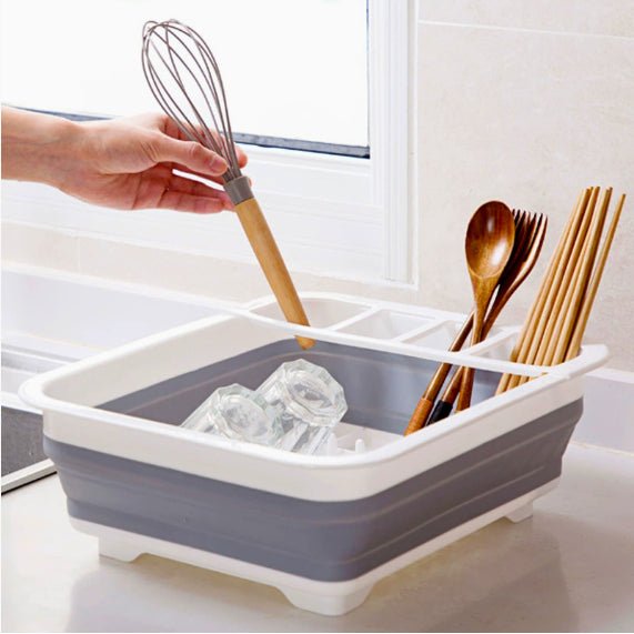 Folding Kitchen Dish Drainer Drying Rack Tableware Plate Holder Dinnerware Shelf Storage Organizer Kitchen Accessories - Zambeel