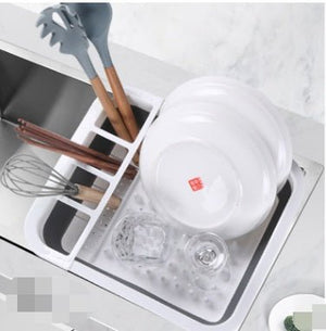 Folding Kitchen Dish Drainer Drying Rack Tableware Plate Holder Dinnerware Shelf Storage Organizer Kitchen Accessories - Zambeel