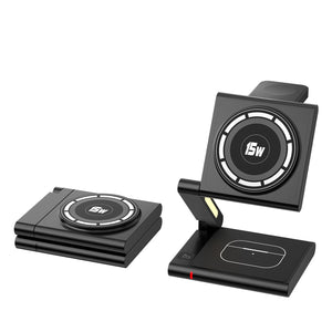 Folding Mobile Phone Headset Watch Three - in - One Wireless Charger - Zambeel