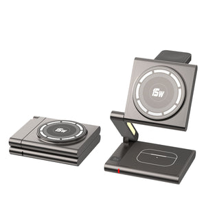 Folding Mobile Phone Headset Watch Three - in - One Wireless Charger - Zambeel