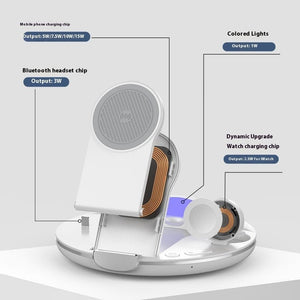 Folding Three - in - one Wireless Charger Vertical Desktop Phone Holder - Zambeel