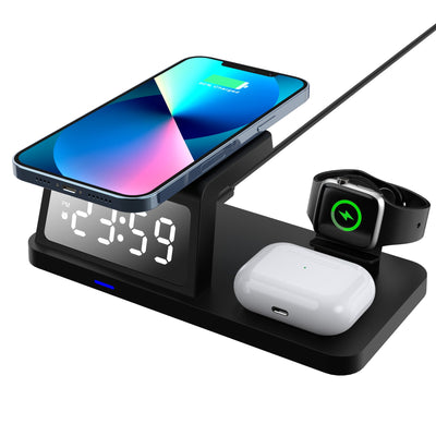 Four - in - one Clock Wireless Charger Fast Charger - Zambeel