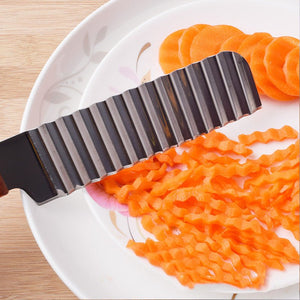 French Fries Cutter Stainless Steel Potato Cutter Knife Vegetable Wave Cutting Tools Kitchen Gadgets - Zambeel