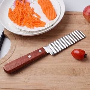 French Fries Cutter Stainless Steel Potato Cutter Knife Vegetable Wave Cutting Tools Kitchen Gadgets - Zambeel