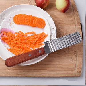 French Fries Cutter Stainless Steel Potato Cutter Knife Vegetable Wave Cutting Tools Kitchen Gadgets - Zambeel