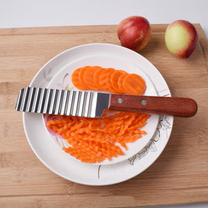 French Fries Cutter Stainless Steel Potato Cutter Knife Vegetable Wave Cutting Tools Kitchen Gadgets - Zambeel