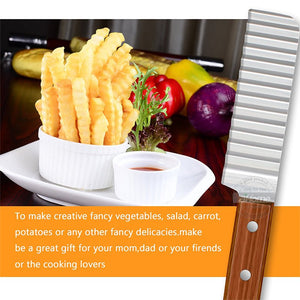 French Fries Cutter Stainless Steel Potato Cutter Knife Vegetable Wave Cutting Tools Kitchen Gadgets - Zambeel