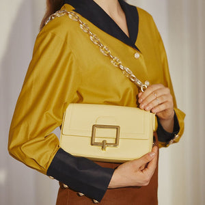 French Minority Textured Shoulder Cowhide Crossbody Bag - Zambeel