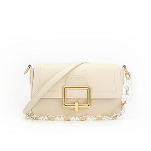 French Minority Textured Shoulder Cowhide Crossbody Bag - Zambeel
