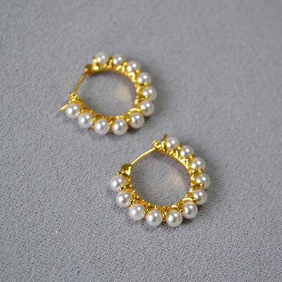 French - style Elegant Versatile And Sophisticated Gold - plated Earrings - Zambeel