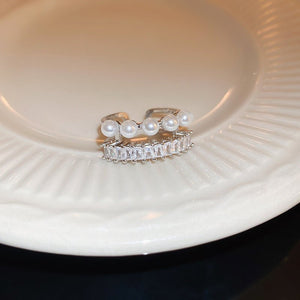 French - style Open Circle Ring With Hollowed - out Pearl Design - Zambeel