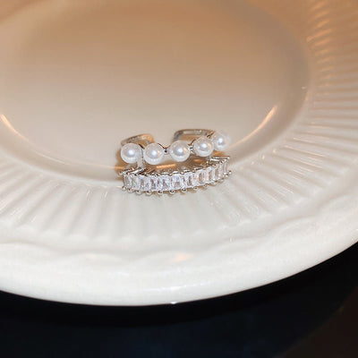 French - style Open Circle Ring With Hollowed - out Pearl Design - Zambeel