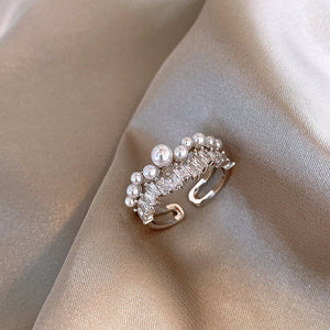 French - style Open Circle Ring With Hollowed - out Pearl Design - Zambeel