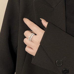 French - style Open Circle Ring With Hollowed - out Pearl Design - Zambeel